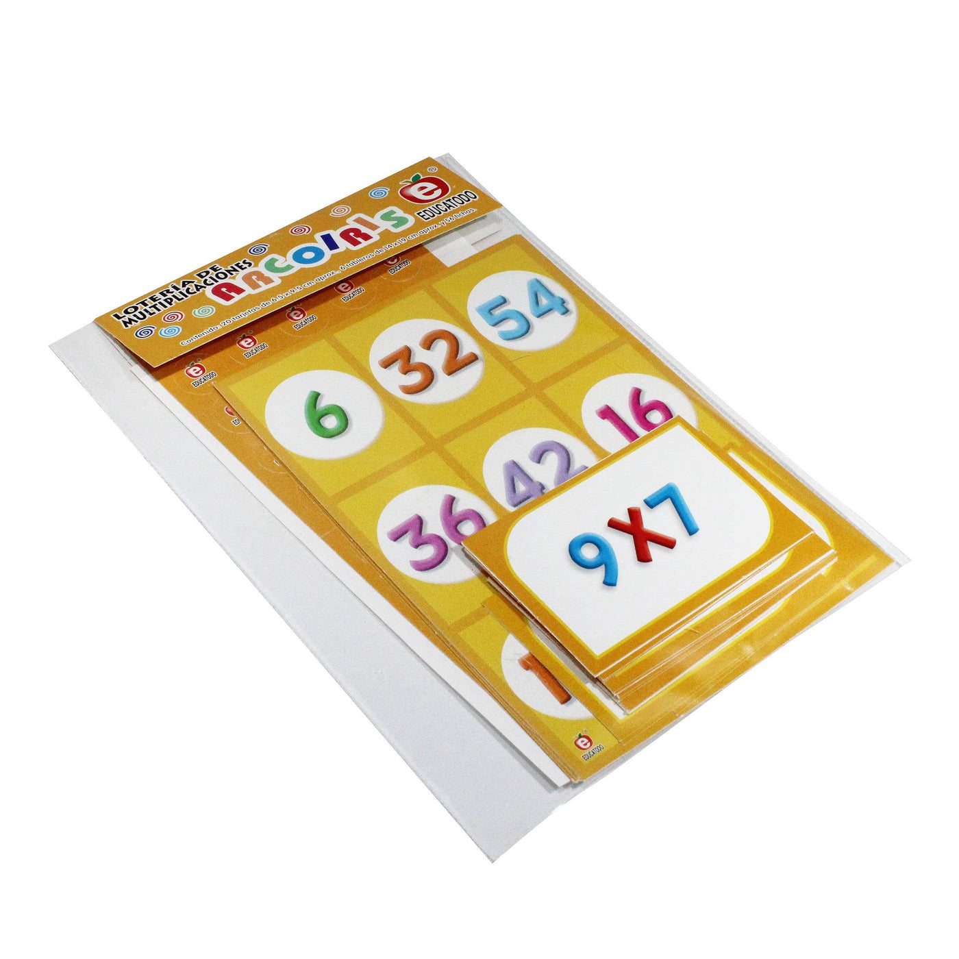 Didacti Lotería arcoíris multiplicación 6 tableros de 19x14 cm c/ 20 tarjetas 	 	