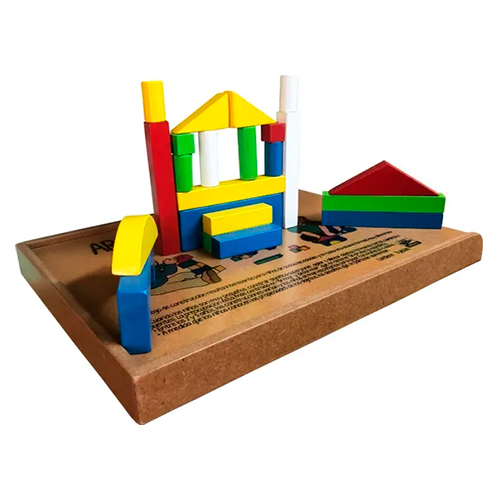 Didacti Arquitectón madera en color  caja medida aprox 39x28x3.5cm 71 piezas CA17