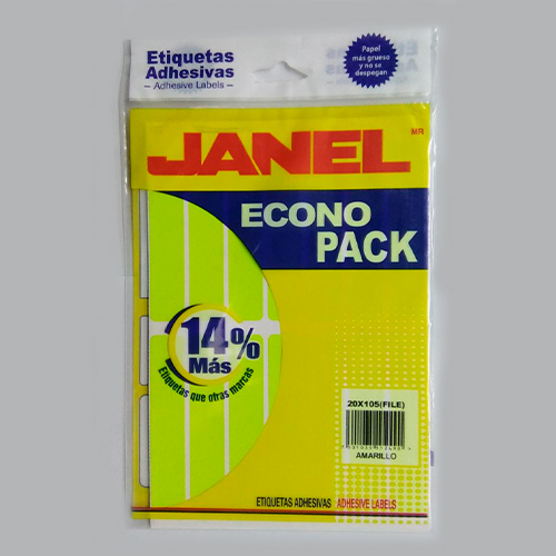 Didacti Etiqueta adhesiva fluorescente amarilla econopack  #20 file