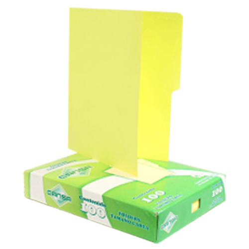 Didacti Folder oficio amarillo canario 100 piezas
