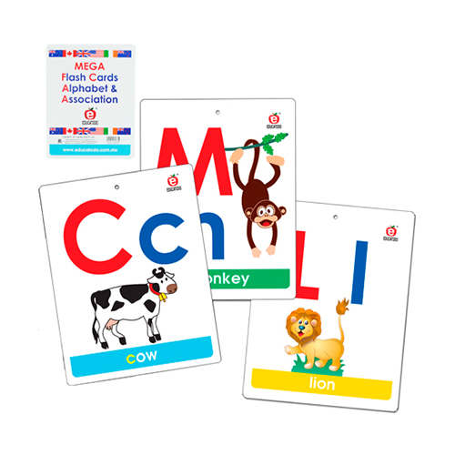 Didacti Mega flash cards alphabet association 27 tarjetas frente y reverso 22x17cm M0065