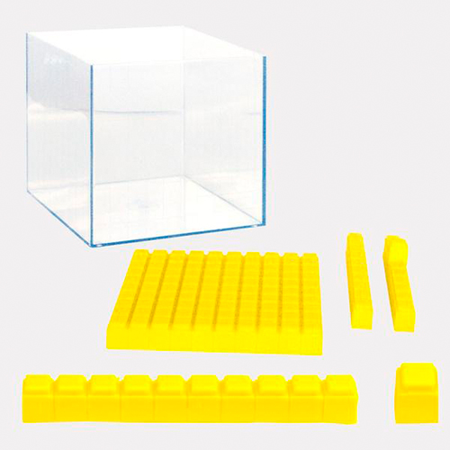 Didacti Base 10 cubo transparente 100 unid., 10 dec., 10 cent. de 1 cm 3165