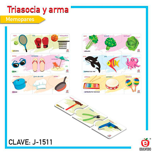 Didacti Triasocia y arma plástico 45 pzas set 22.5x7.5cm  J-1511