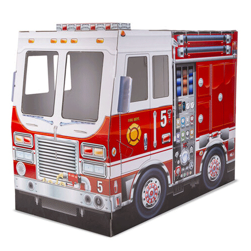 Didacti Camión de bomberos en casita 122x83.8x100cm cartón robusto 15511
